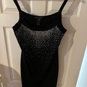 Ashley Stewart Black Rhinestone Bodycon Dress